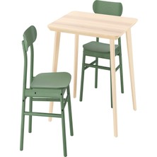 IKEA Huş Kullanışlı Yemek Masası 2 Sandalyeli
