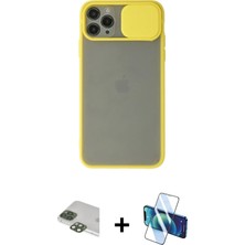 Cepte Toptan iPhone 11 Pro Max Vadi Çizgi - Siyah 3D Antistatik Seramik Nano Ekran Koruyucu + Yeşil Pers Alüminyum Kamera Lens