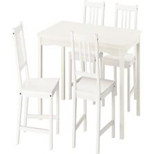 IKEA Beyaz Kullanışlı Yemek Masası 4 Sandalyeli