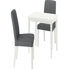 IKEA Beyaz Modern Yemek Masası 2 Sandalyeli