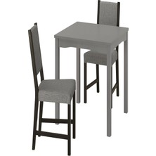 IKEA Gri Kullanışlı Yemek Masası 2 Sandalyeli