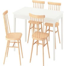 IKEA Beyaz Modern Yemek Masası 4 Sandalyeli
