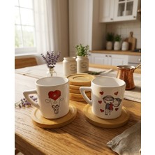 Sevdiklerinize Özel Lüx Seramik El Yapımı Aşk Kahve Fincanı Takımı