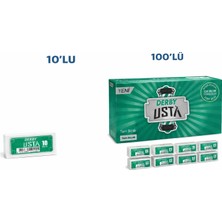 Uslucan Alışveriş Derby Usta Çift Taraflı Jilet Tam Bıçak Berber Jileti 10LU 1 Paket