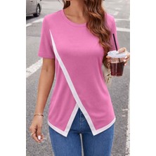 Evyora Kadın Kısa Kollu Bisiklet Yaka Viskon Bluz