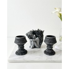 Zedef Tasarım Zen Kanatları Heykel ve Mumluk Seti