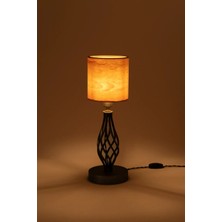 Sade Wooden Lamp Atelier Tıkka Çam Kaplamalı Masa Abajur
