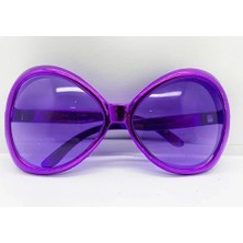 Uslucan Alışveriş Mor Renk Yeşilçam Nostalji 80LI Yıllar 90LI Yıllar Parti Gözlüğü  7X16 cm