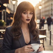 Bilfold Daalı Kısa Perçemli Fiber Sen Peruk / Bebek Kumralı