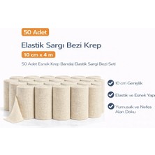 Uslucan Alışveriş Elastik Sargı Bezi Krep 10 cm x 4 M 50 Adet Esnek Krep Bandaj Elastik Sargı Bezi Seti