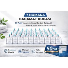 Uslucan Alışveriş 7 Numara Hacamat Kupası 50 Adet Vakumlu Kupa Bardak Dayanıklı Plastik Manuel Hacamat Kabı Seti
