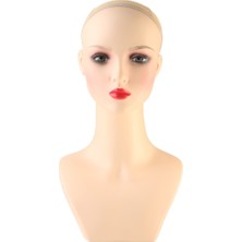Yeni Makyajlı Uzun Peruk Kafa Mankeni