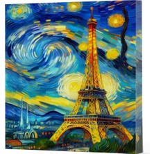 Cosmos E-Ticaret Van Gogh 9 - Eyfel Kulesi Çizgili Yan Boyamalı Defter