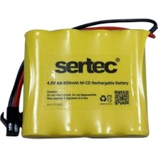 Uslucan Alışveriş Sertec 4.8V 4S1P Aa 800 Mah Kablo + Siyah Konnektörlü Oyuncak Pili