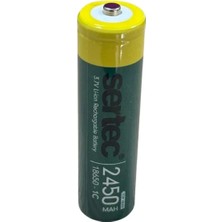 Uslucan Alışveriş Sertec 18650 3.7V 2450 Mah 1c Li-Ion Şarjlı Pil Başlı