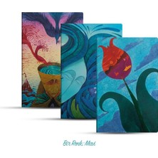 Decostyle Üçlü Çizgisiz Defter Seti: Bir Renk: Mi