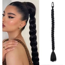 Decostyle Ikili Örgü Lastik Tokalı At Kuyruğu / Siyah