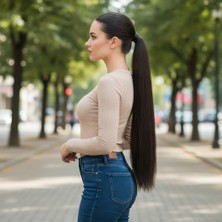 Decostyle Lastik Tokalı At Kuyruğu Düz / Kahverengi