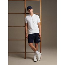LTB Fermuarlı Pike Polo Yaka Beyaz T-Shırt