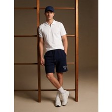 LTB Logo Baskılı Jakarlı Örme Lacivert Şort