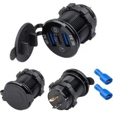 365Dükkan Powermaster 28MM Marin Pano Tipi 8-32V 2* USB 3.0 / Type C Pd Giriş