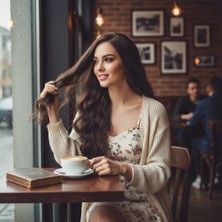 WebMediCode Uzun Su Daası Fiber Sen Peruk / Koyu Kumral