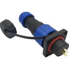 Karahanbey SD16 Su Geçirmez 2 Pin 16 mm Dörtgen Konnektör (Fiş-Soket / Erkek-Dişi)