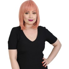 Küt Kahküllü Fiber Sen Peruk / Gül Kurusu