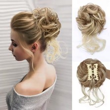 Esplendor Tokalı Kuyruklu Dağınık Topuz / Rus Kumralı Platin Röfleli