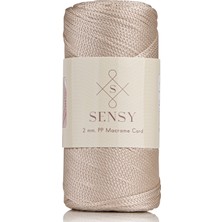 Sensy Premium Polyester Makrome İpi 200 gr Sütlü Kahve Renkli 2 mm Kalınlığında Dayanıklı İp