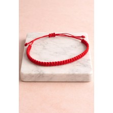 Crystal Atelier Kırmızı Makrome Bileklik - Sörfçü Bileklik - Unisex El Yapımı Makrome Asansörlü Ayarlanabilir Hediyelik - Ip Bileklik - Makrome Bileklik - Örgü Bileklik - Kırmızı Bileklik