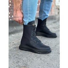 Kömür Cilt Uzun Bağcıklı Bot