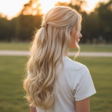 Fiber Sen Daalı Yarım Ay + 2 Yan Çıt Çıt / Kumral Beyaz Platin Röfleli