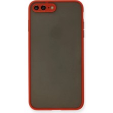 No35 Newface iPhone 7 Plus Kılıf Montreal Silikon Kapak - Kırmızı