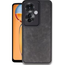 No35 Newface Oppo Reno 11F Kılıf Aras Deri Kapak - Siyah