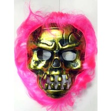 Çerçici Cadılar Bayramı Pembe Saçlı Maske