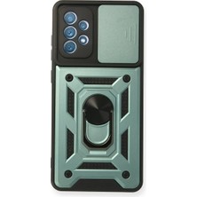 Newface Samsung Galaxy A32 Kılıf Pars Lens Yüzüklü Silikon - Yeşil