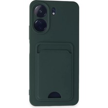 No35 Newface Xiaomi Redmi 13C Kılıf Kelvin Kartvizitli Silikon - Koyu Yeşil