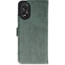 No35 Newface Oppo A38 Kılıf Trend S Plus Kapaklı Kılıf - Yeşil