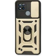 No35 Newface Realme C11 2021 Kılıf Pars Lens Yüzüklü Silikon - Gold