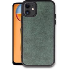 No35 Newface iPhone 11 Kılıf Aras Deri Kapak - Koyu Yeşil