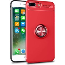 No35 Newface iPhone 7 Plus Kılıf Range Yüzüklü Silikon - Kırmızı
