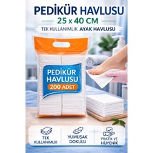 Uslucan Alışveriş Pedikür Havlusu 25 x 40 cm Tek Kullanımlık Ayak Havlusu 200 Adet