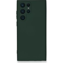 Newface Samsung Galaxy S24 Ultra Kılıf Nano Içi Kadife Silikon - Koyu Yeşil