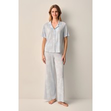 Suwen Lady Gömlek Yaka Pijama Takımı