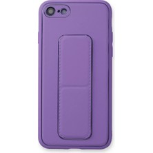 No35 Newface iPhone 7 Kılıf Coco Deri Standlı Kapak - Koyu Lila