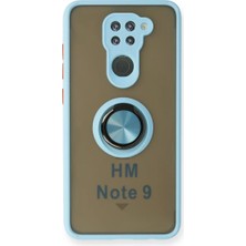No35 Newface Xiaomi Redmi Note 9 Kılıf Montreal Yüzüklü Silikon Kapak - Buz Mavi