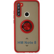 No35 Newface Xiaomi Redmi Note 8 Kılıf Montreal Yüzüklü Silikon Kapak - Kırmızı