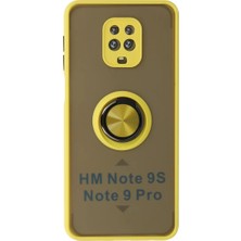 No35 Newface Xiaomi Redmi Note 9 Pro Kılıf Montreal Yüzüklü Silikon Kapak - Sarı
