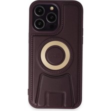 No35 Newface iPhone 14 Pro Kılıf Merkür Magneticsafe Standlı Kapak - Derin Mor